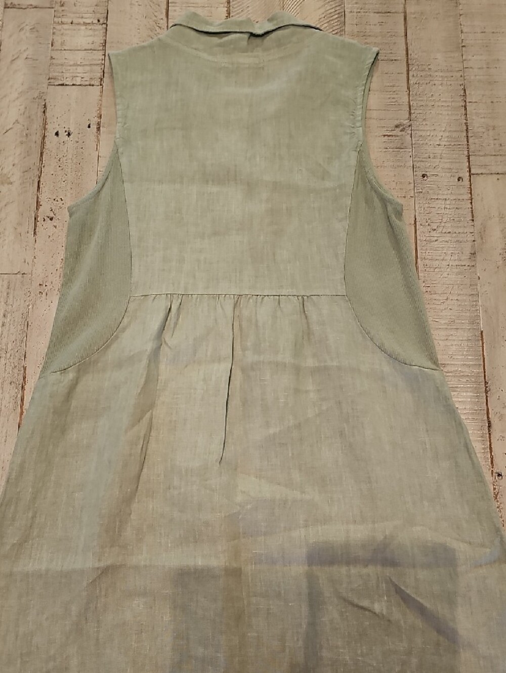 Terzo Millennio 100% Linen Shift Dress In Sage Made In Italy 🇮🇹 - Picture 6 of 7
